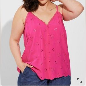 🆕NWT🔖Torrid Sophie Eyelet Swing Cami - 3x